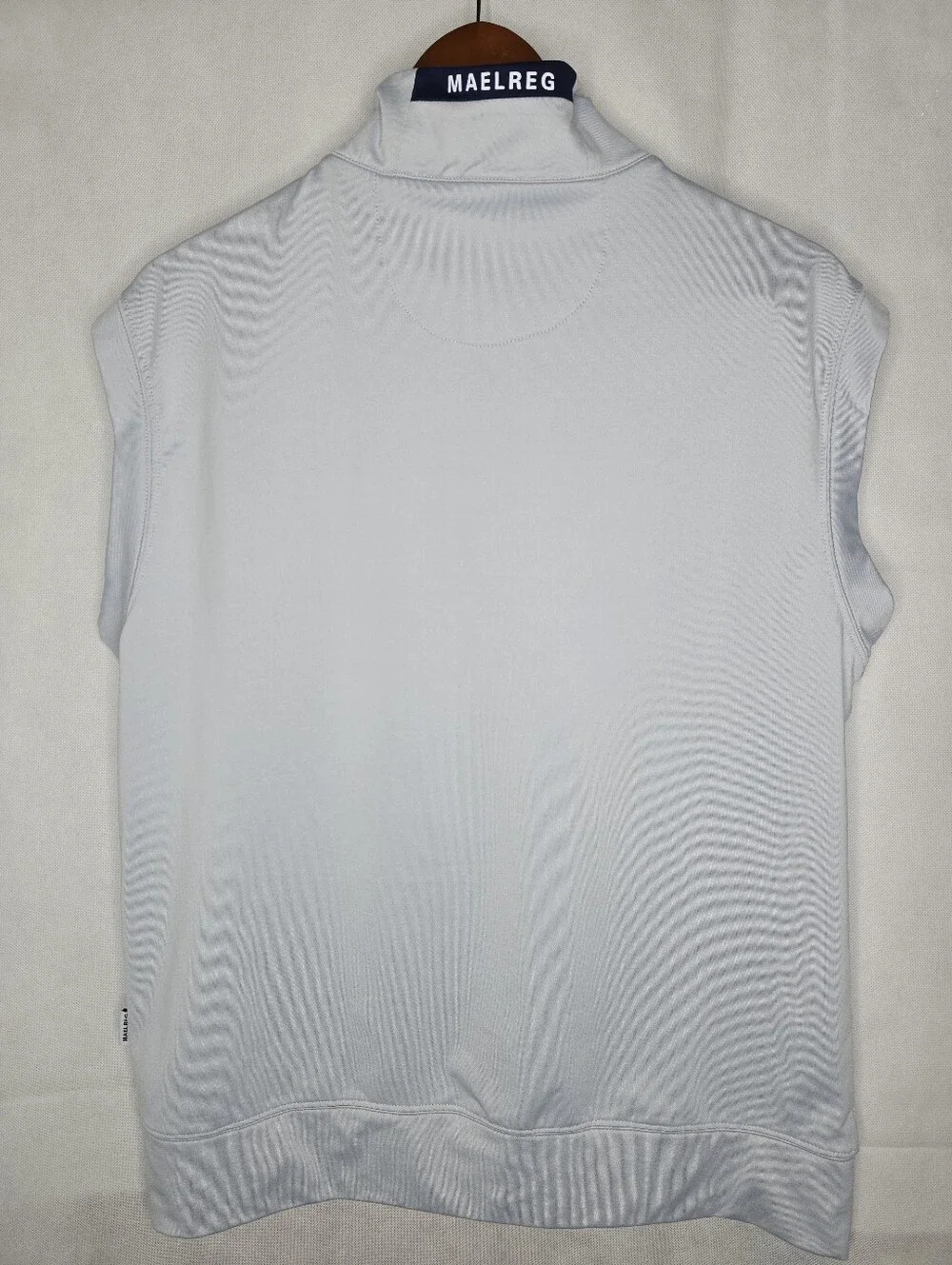 Maelreg Performance Golf Vest Light Blue Quarter Zip Mock Neck Athletic S